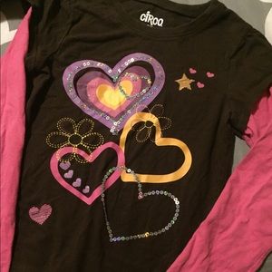 Long Steve girls size t shirt with heart design